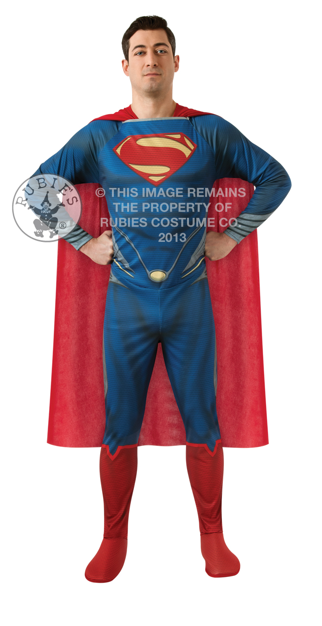 Superman Man Of Steel Fancy Dress Mens Superhero Film Movie Adult