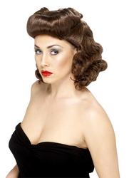 View Item Ladies' Brown Pin Up Girl Wig