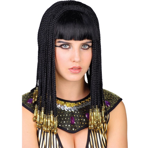 Cleopatra Wig Deluxe Egyptian Queen Fancy Dress Costume Accessory Wig with Beads eBay