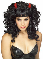 View Item Ladies' Black Devil Halloween Wig