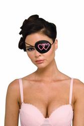 View Item Ladies' Pirate Eye patch with pink diamante hearts