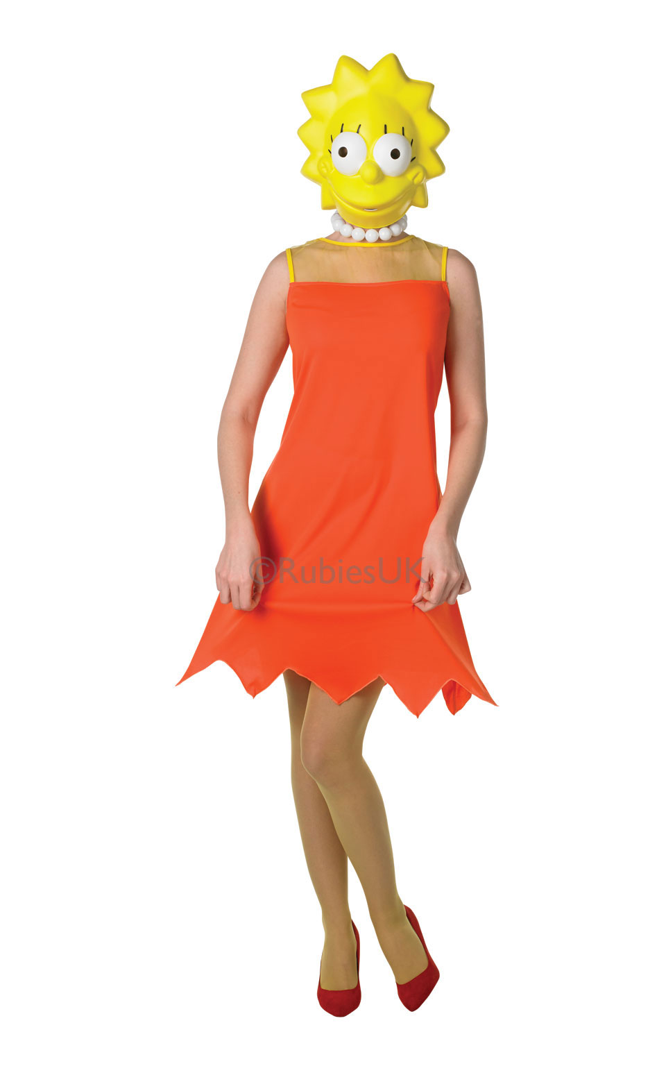 Lisa Simpson Ladies Fancy Dress 1980s TV Show Character Womens Costume