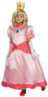 View Item Girl's Super Mario Princess Peach Fancy Dress Costume