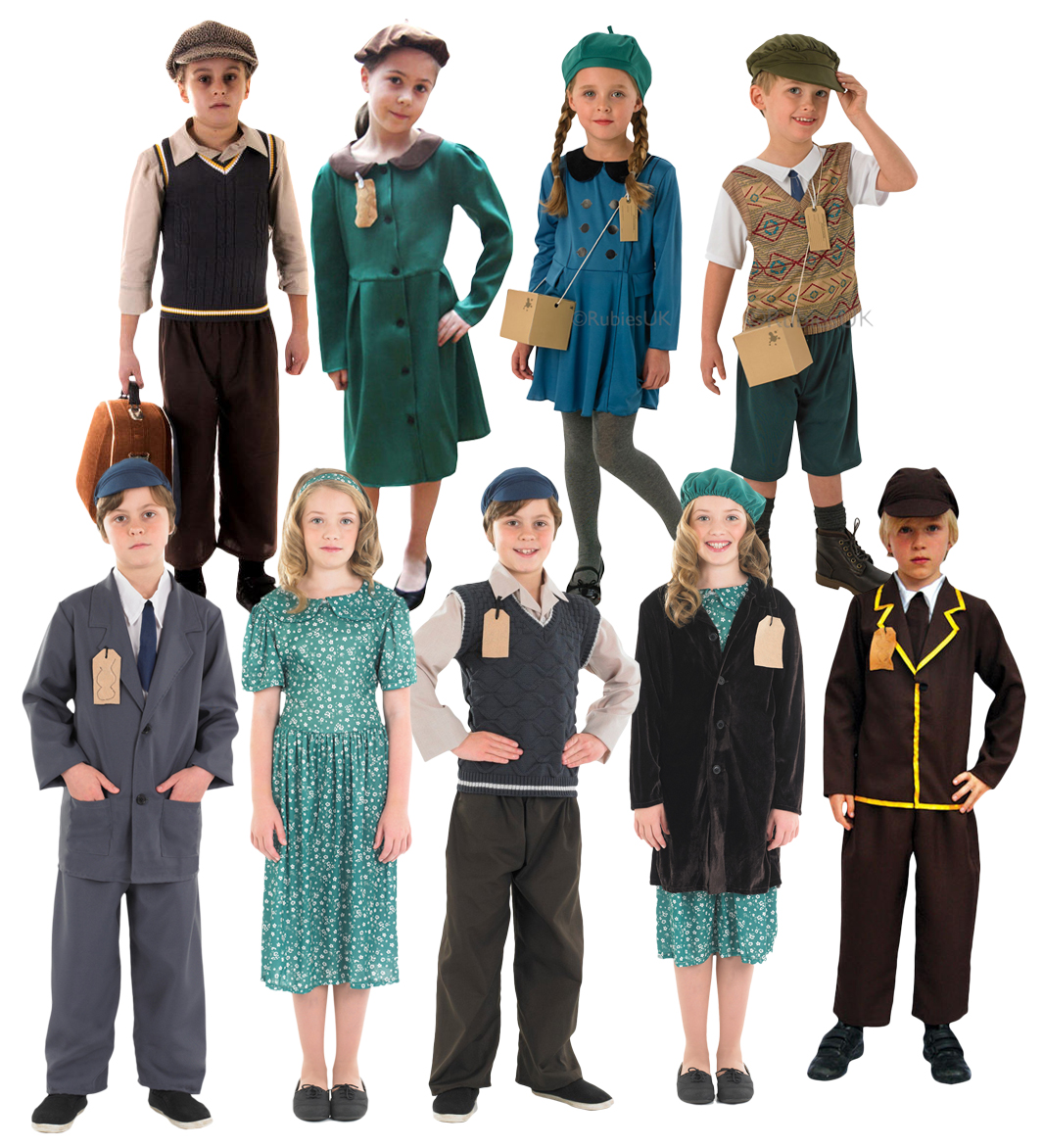 1940s Evacuee Kids Fancy Dress Ww2 40s Wwii Childrens Boys Girls