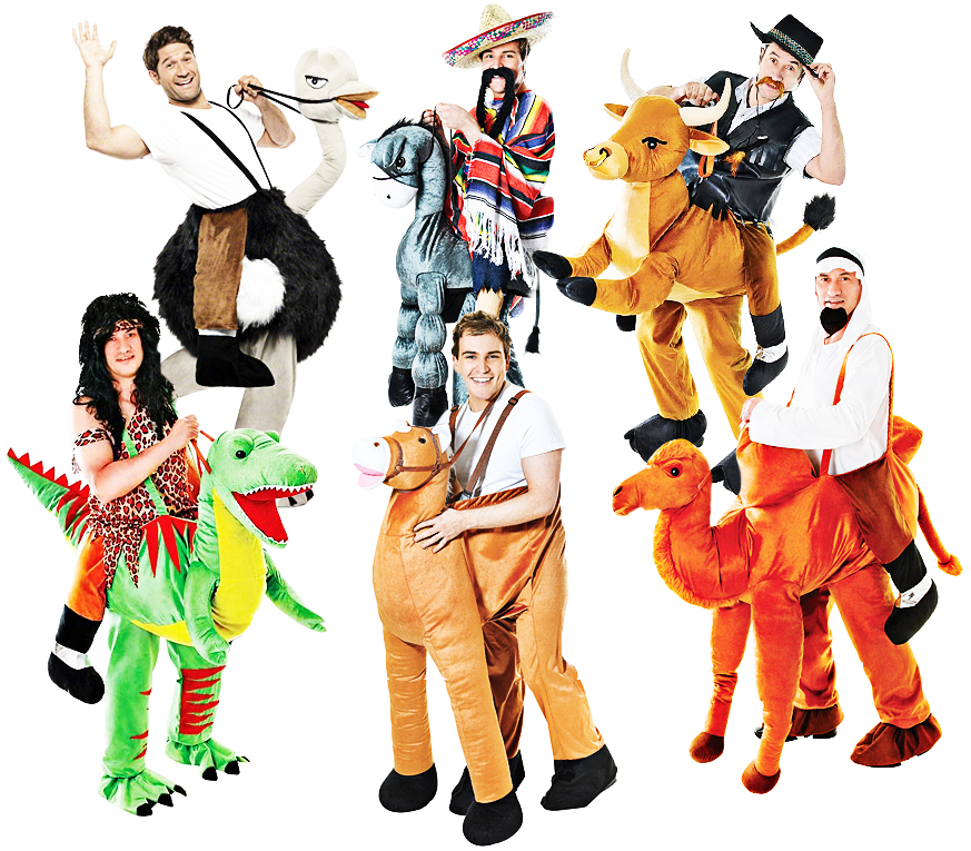 Step In Ride On Animal Adults Fancy Dress Halloween Zoo Mens Ladies