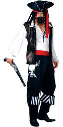 View Item Men's High Seas Buccaneer Deluxe Pirate Fancy Dress Costume