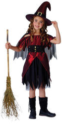View Item Girls Ruby Red Witch Halloween Fancy Dress Costume