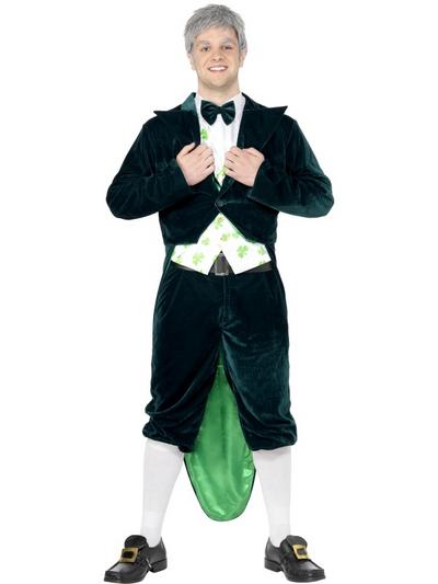 Mens Deluxe Irish Leprechaun Fancy Dress Costume