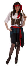 View Item Ladies' Caribbean Pirate Fancy Dress Costume