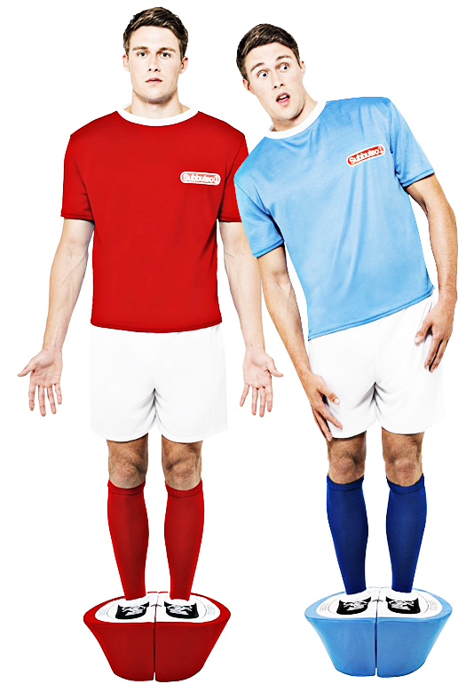 Subbuteo Strip Costume Mens Football Soccer Sports Fancy Dress Retro