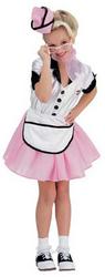 View Item Girl's 1950s Soda Pop Diner Girl Fancy Dress Costume