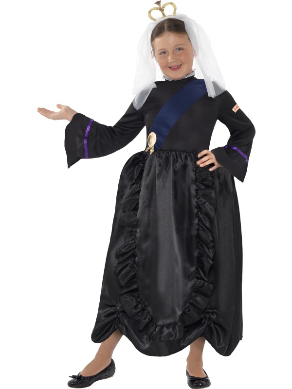 Medieval Queen Girls Fancy Dress Victorian Book Character Childrens