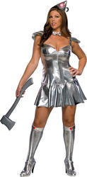 View Item Ladies Plus Size Wizard of Oz Tin Woman Fancy Dress Costume