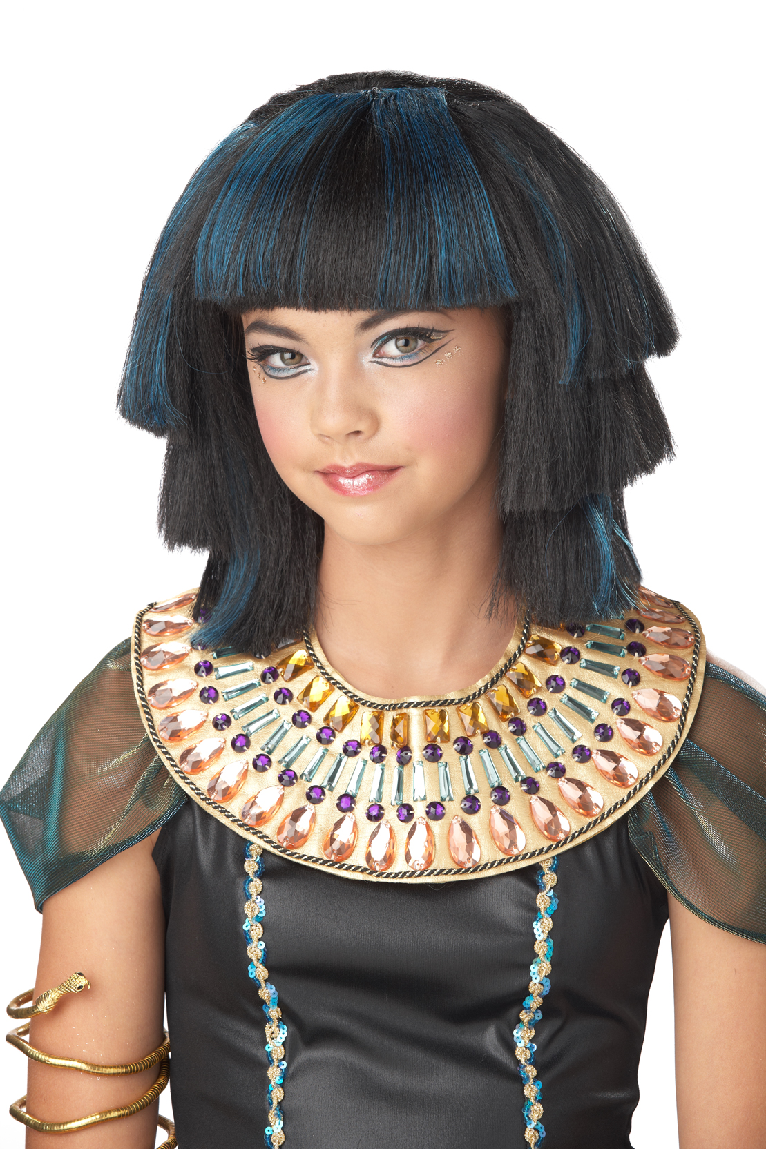 Egyptian Princess Kinderkostüm – Cleopatra Pharao-Kleid Für Mädchen, 7–9 Jahre, Mit Kopfbedeckung & Schulterkragen, Ideal Für Halloween & Buchwoche