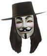 View Item Adult's Black V for Vendetta Wig