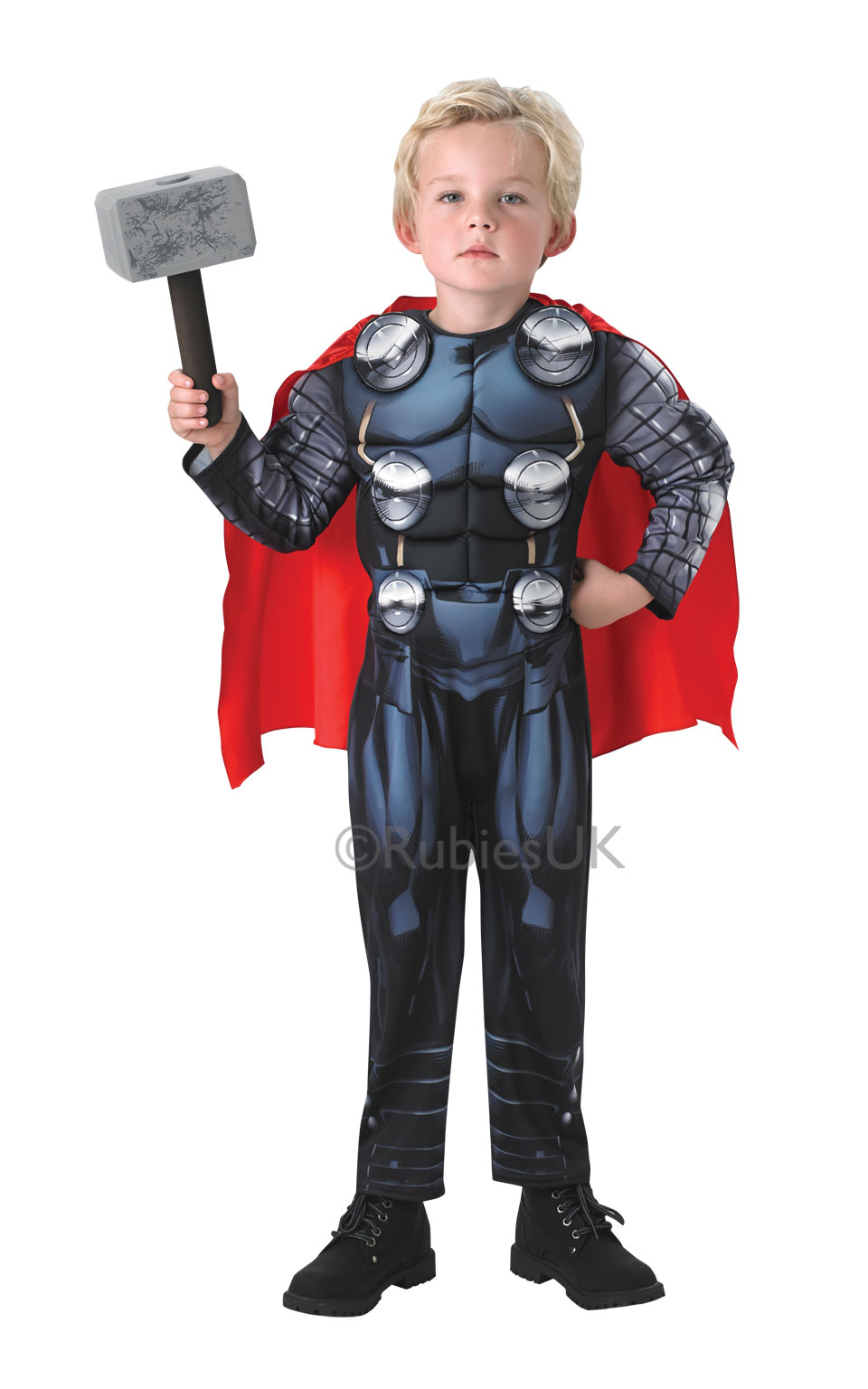 Deluxe Thor + Hammer Boys Fancy Dress The Avengers Superhero Kids