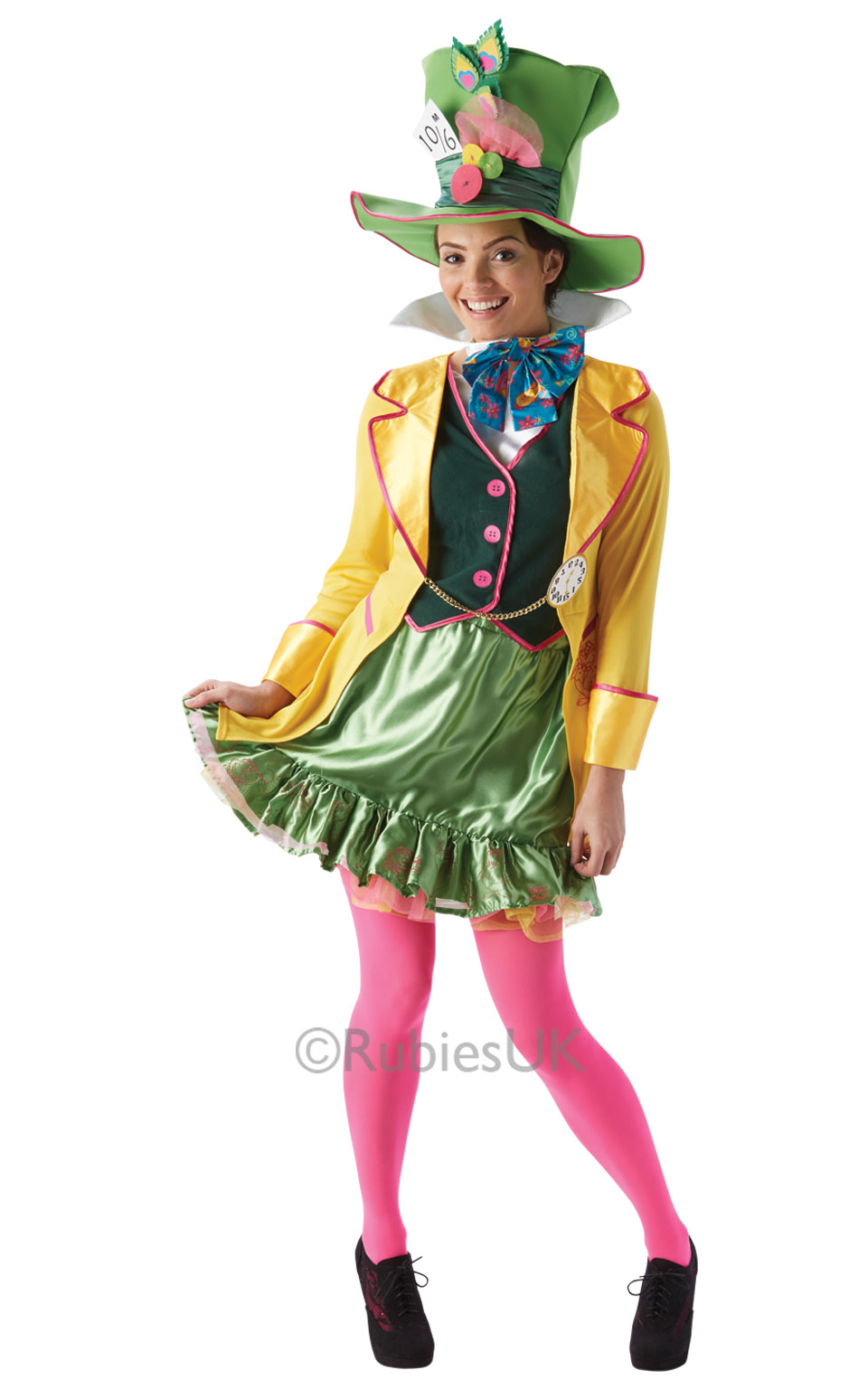 Mad Hatter Ladies Fancy Dress Alice In Wonderland Tea Party Womens Adult Costume Ebay