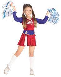 View Item Girls' Retro Cheerleader Fancy Dress Costume