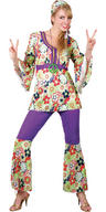 View Item Ladies 60s Hippie Chick Fancy Dress Costume