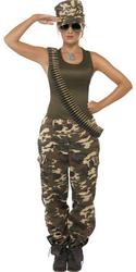 View Item Ladies' Khaki Camo Army Girl Fancy Dress Costume