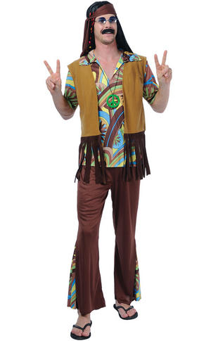 Groovy Hippie Guy Fancy Dress Costume