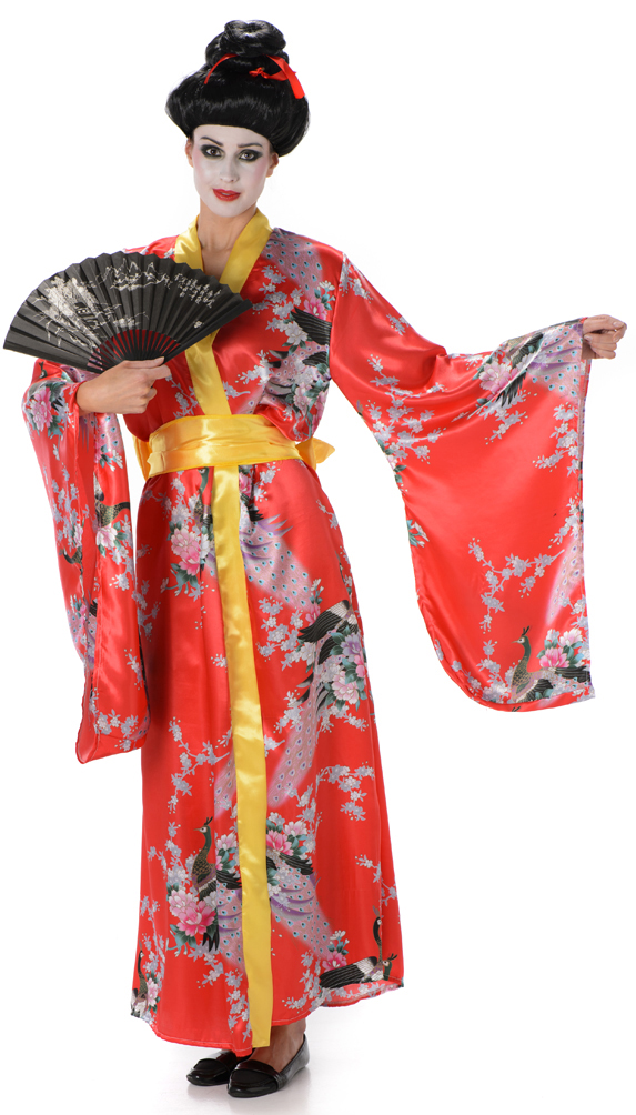 Geisha Ladies Fancy Dress Oriental Japanese National Kimono Womens Adult Costume Ebay