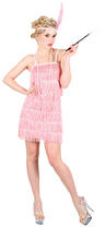 View Item Ladies' Pink Showtime Flapper Fancy Dress Costume