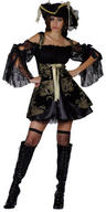 View Item Ladies Black Pirate Treasure Fancy Dress Costume