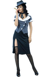 View Item Ladies' Miss Mafia Gangster Fancy Dress Costume