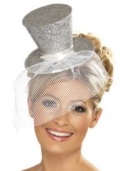 View Item Ladies Fever Silver Mini Top Hat