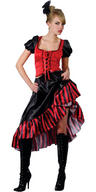 View Item Ladies Red Can Can Saloon Girl Fancy Dress Costume