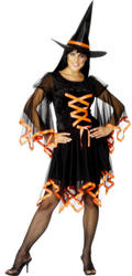 View Item Ladies Orange Winsome Witch Costume