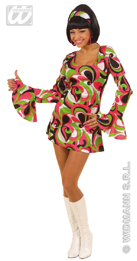 Green 70s Chick Ladies Fancy Dress Hippy Costume 814 eBay