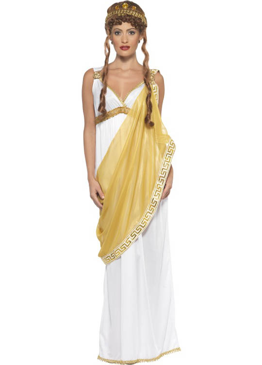 Helen of Troy Ladies Roman Greek Long Fancy Dress Adult Costume Outfit UK 8-16 - Picture 4 of 4