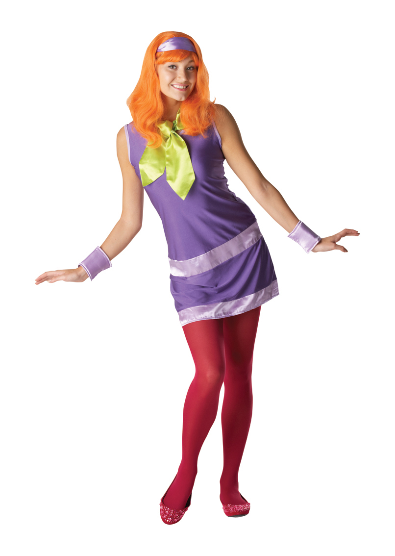 Daphne Scooby Doo TV Movie Ladies Fancy Dress Costume Outfit + Wig UK 8-18