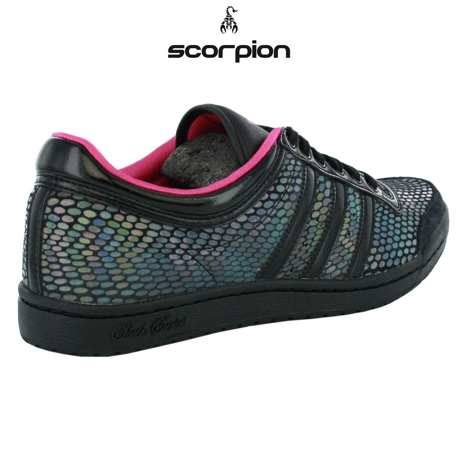 womans black adidas trainers