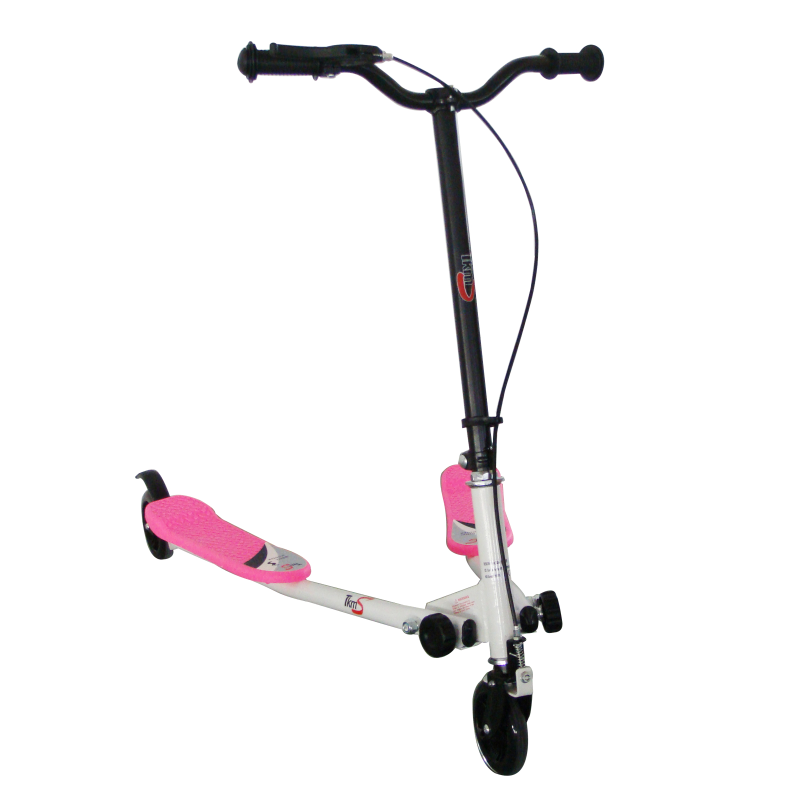 Pink 3 Wheel Mini Swing Tri Slider Motion Winged Push Scooter For Kids