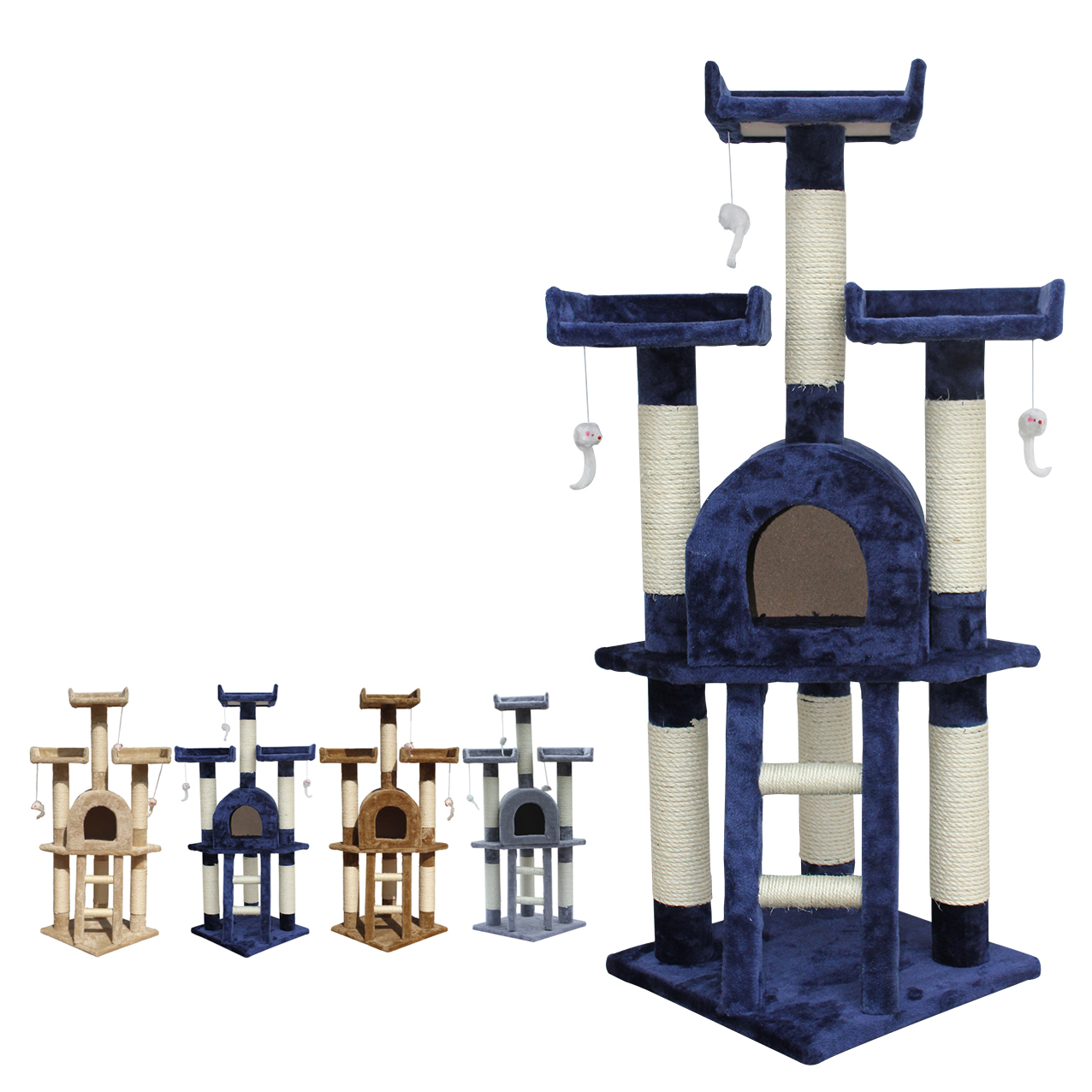 Kitten Cat Tree Scratcher Scratching Post Sisal Climbing Toy Activity