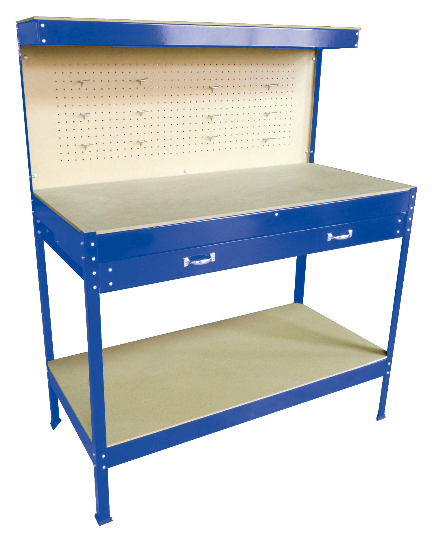 Steel Tools Box Workbench Garage Workshop Table With Pegboard Drawers ...