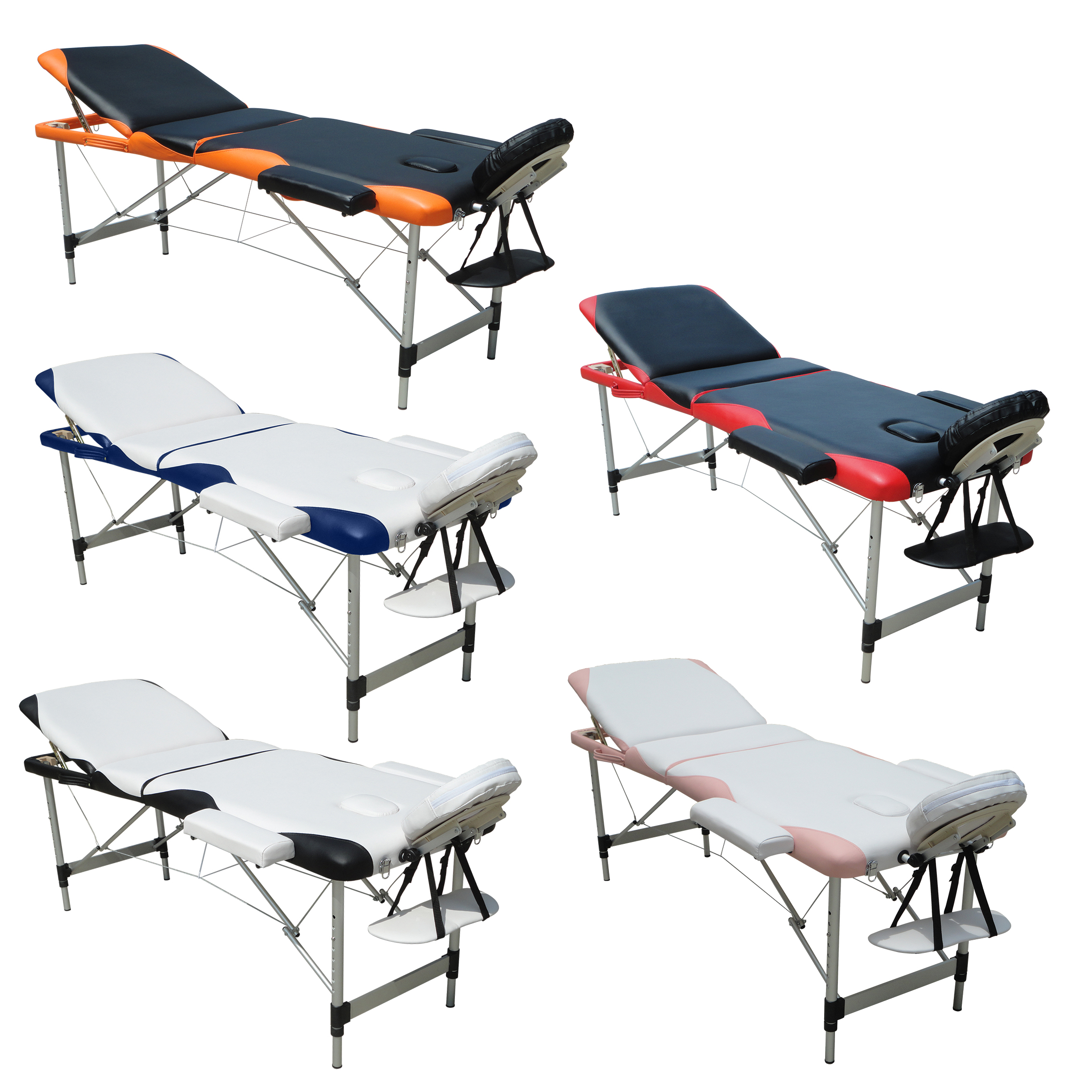Massage Table 3 Section Lightweight Portable Folding Therapy Beauty
