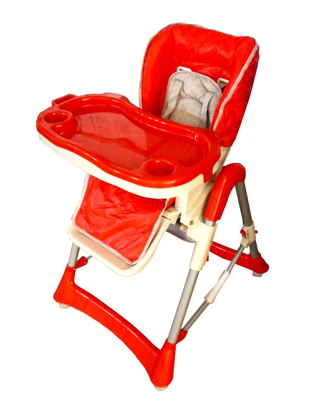 Foldable Red Baby High Chair Recline Highchair Height Adjustable