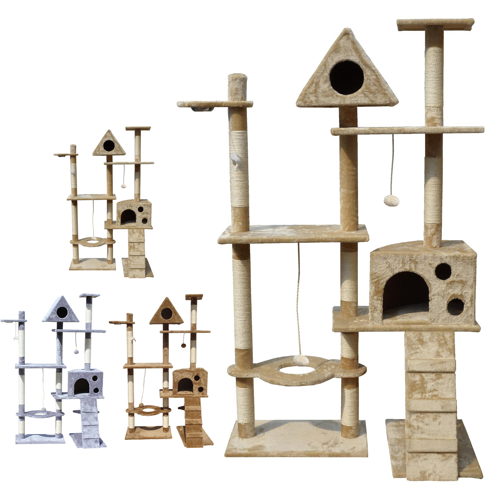 Kitten Cat Tree Scratcher Scratching Post Sisal Climbing Toy Activity