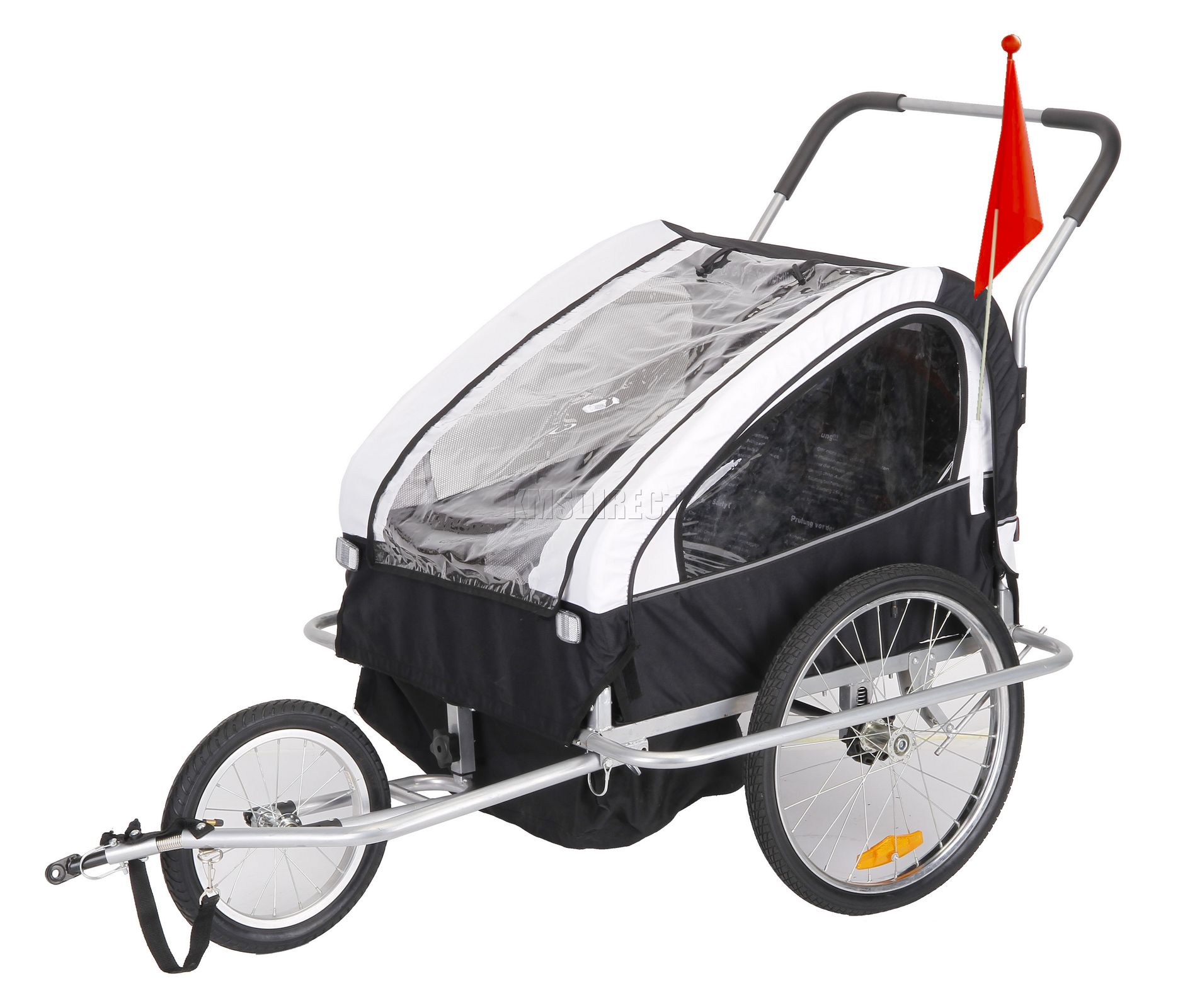 Spare Repair Blk Wht Kids Children Bike Bicycle Trailer Carrier With