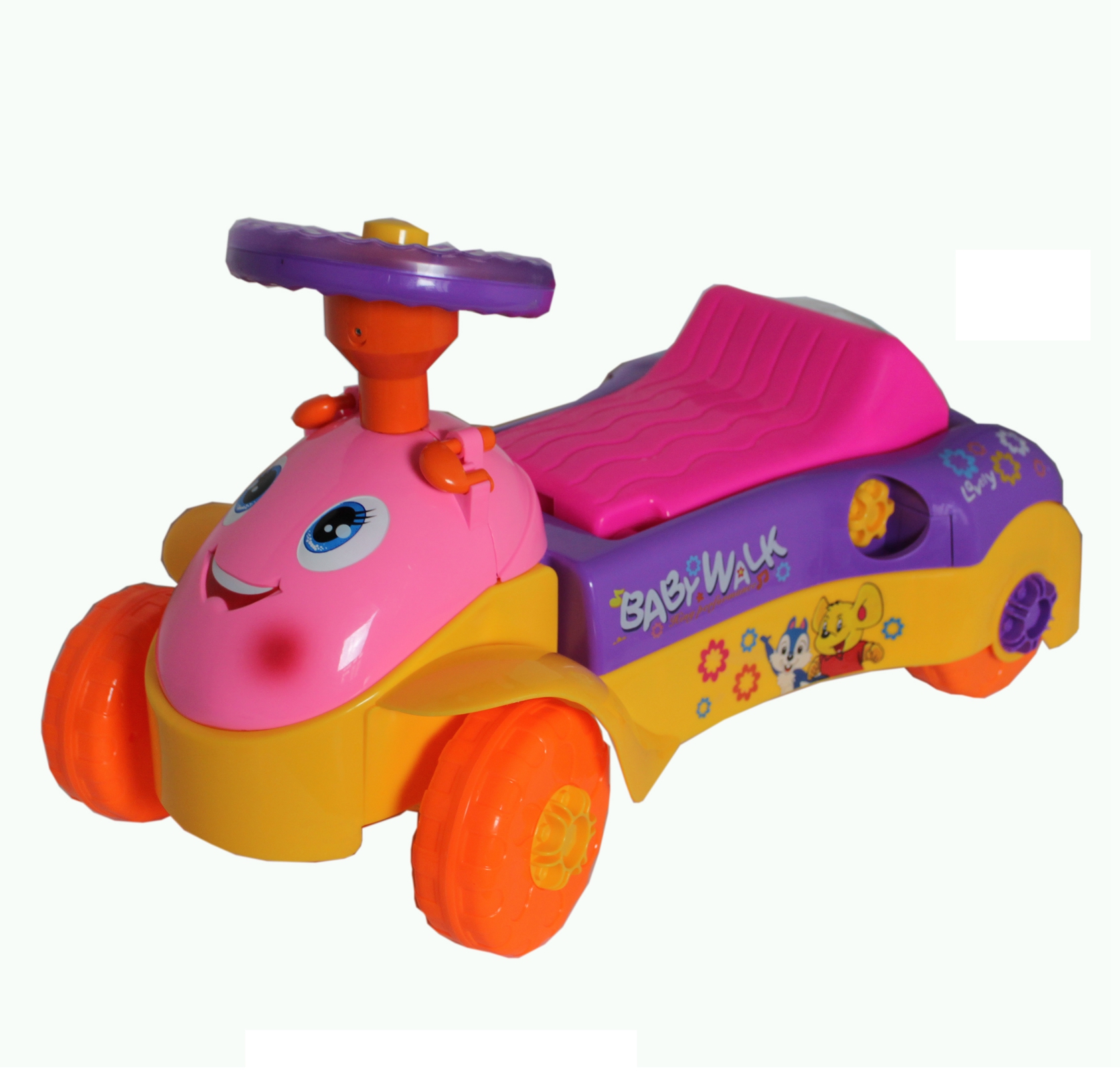 FoxHunter Yellow Baby Toddler Walker Activity Ride On Car Toy With