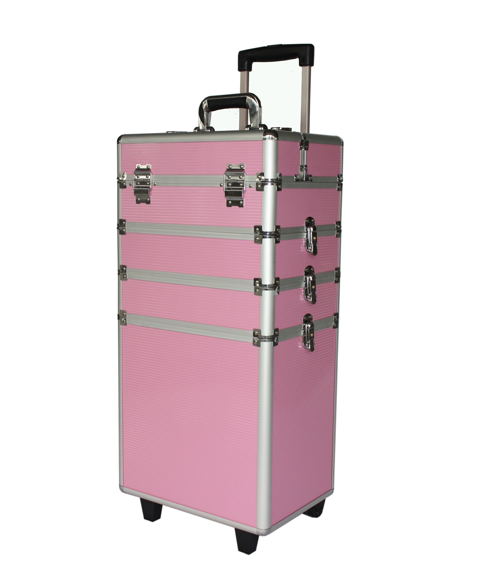 FoxHunter Pink Makeup Beauty Cosmetic Hairdressing Nail 4 In 1 Case Box