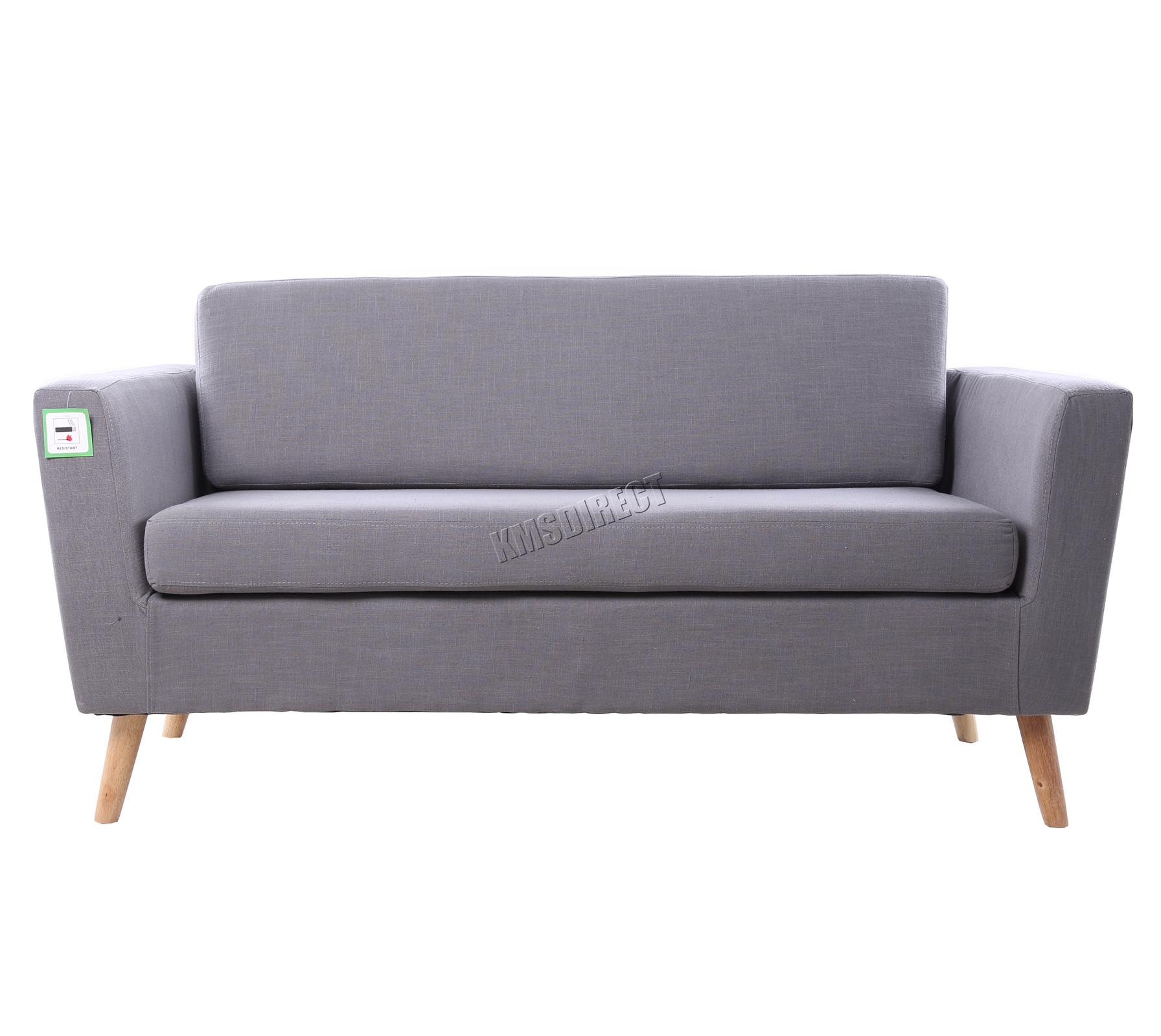 FoxHunter Leinenstoff 2 Sitzer Sofa Couch Esszimmer Lounge Bro