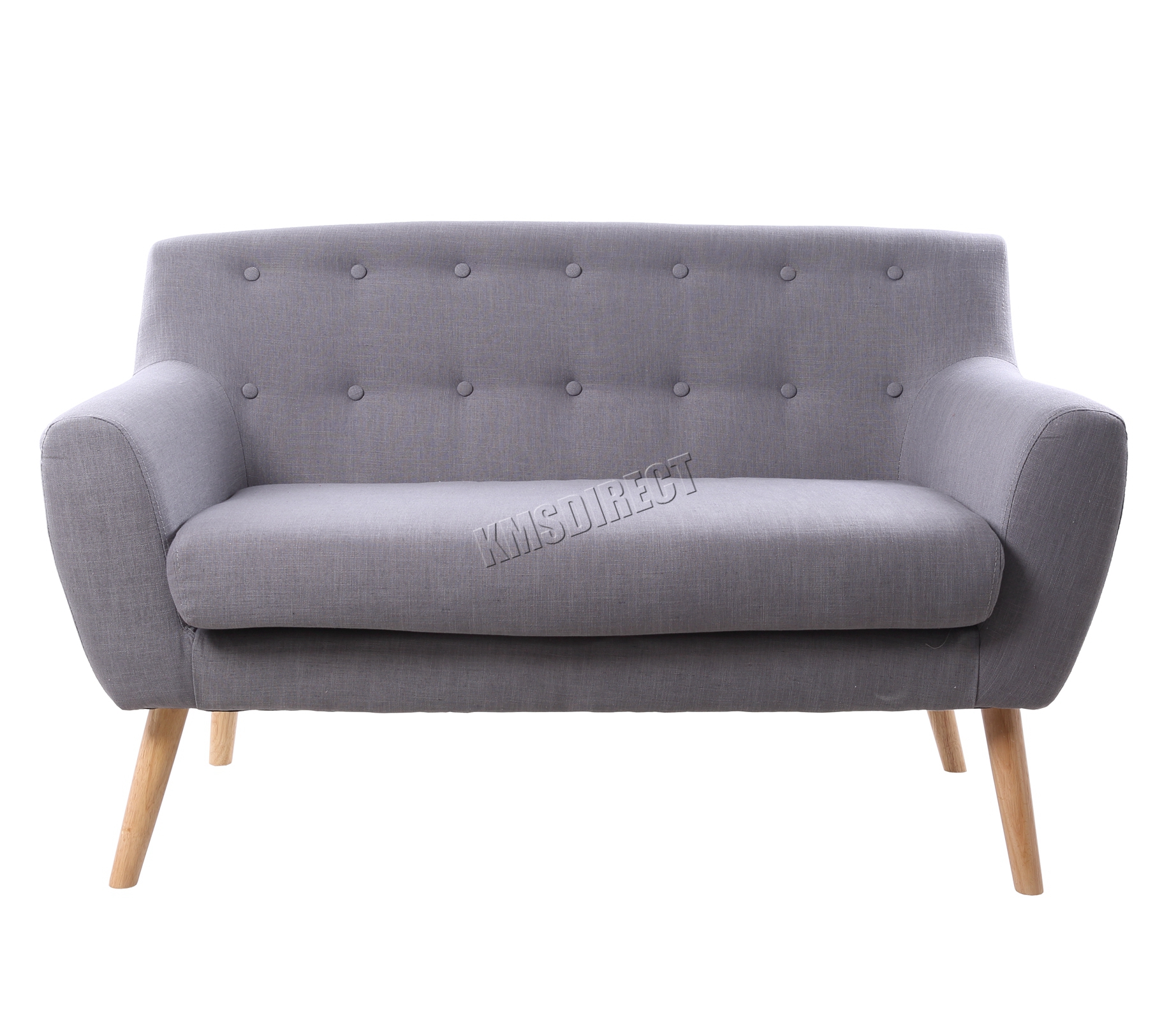 FoxHunter Leinenstoff 2 Sitzer Sofa Couch Esszimmer Lounge Bro