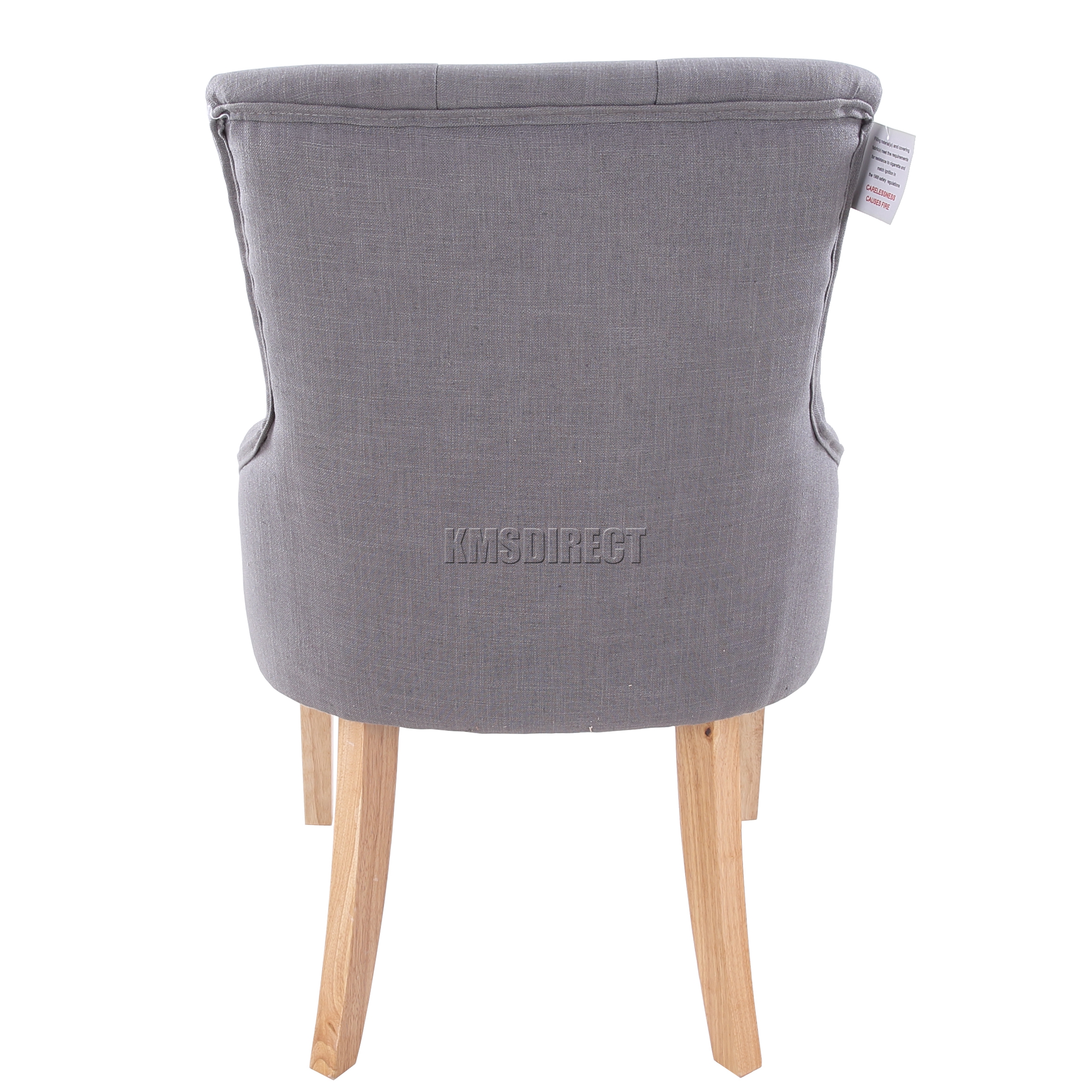 FoxHunter New Grey Linen Fabric Dining Chairs Scoop Tufted Back Office DCF04 x2 eBay