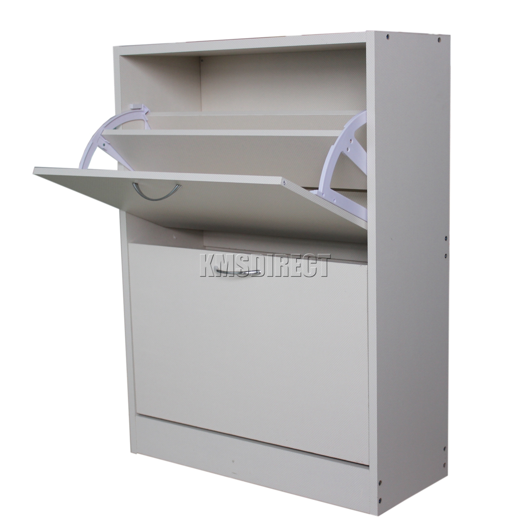 FoxHunter Wooden Shoe Storage 2 Drawer Footwear Stand Rack Unit