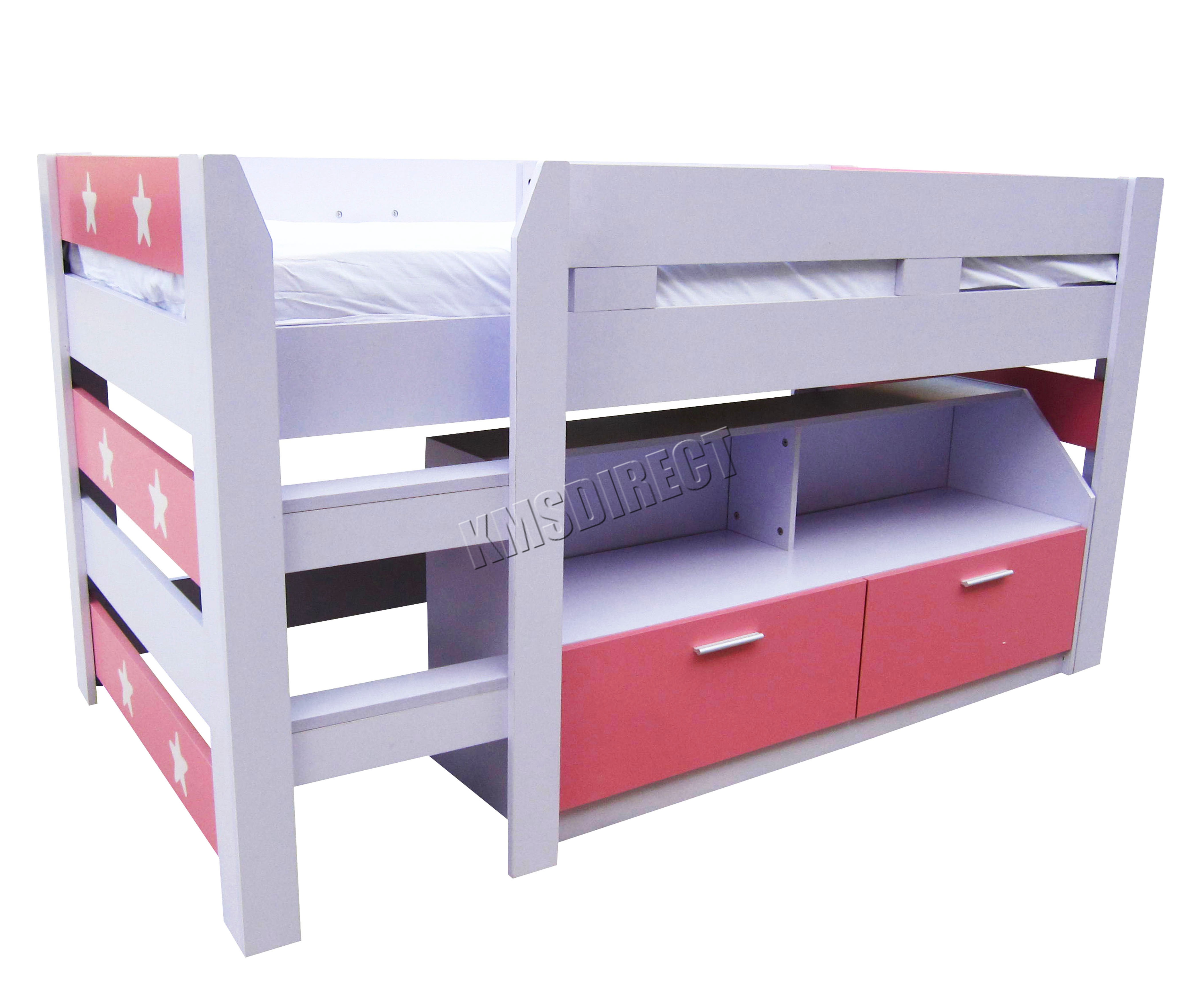 Foxhunter mdf bambini 0,9 m letto a soppalco con casetta letto a ...